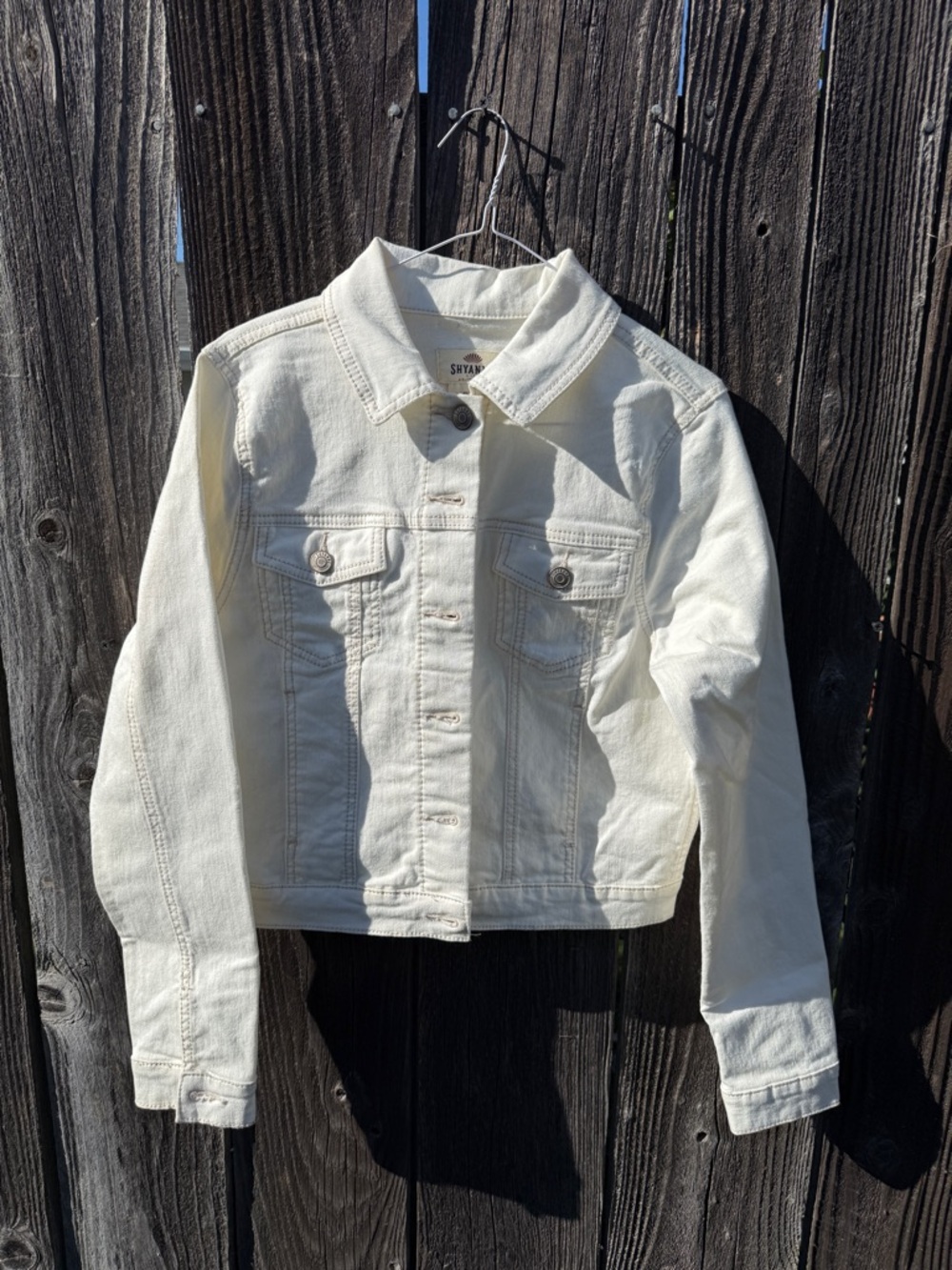 White Denim Jacket - Classic Button-Up Style